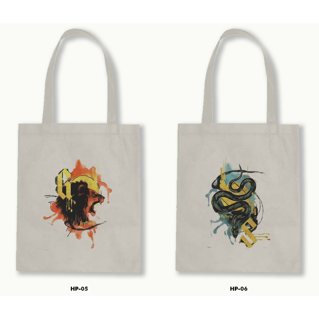 Tas Tote Bag Resleting Kanvas/Blacu  - Harry Potter Series.16