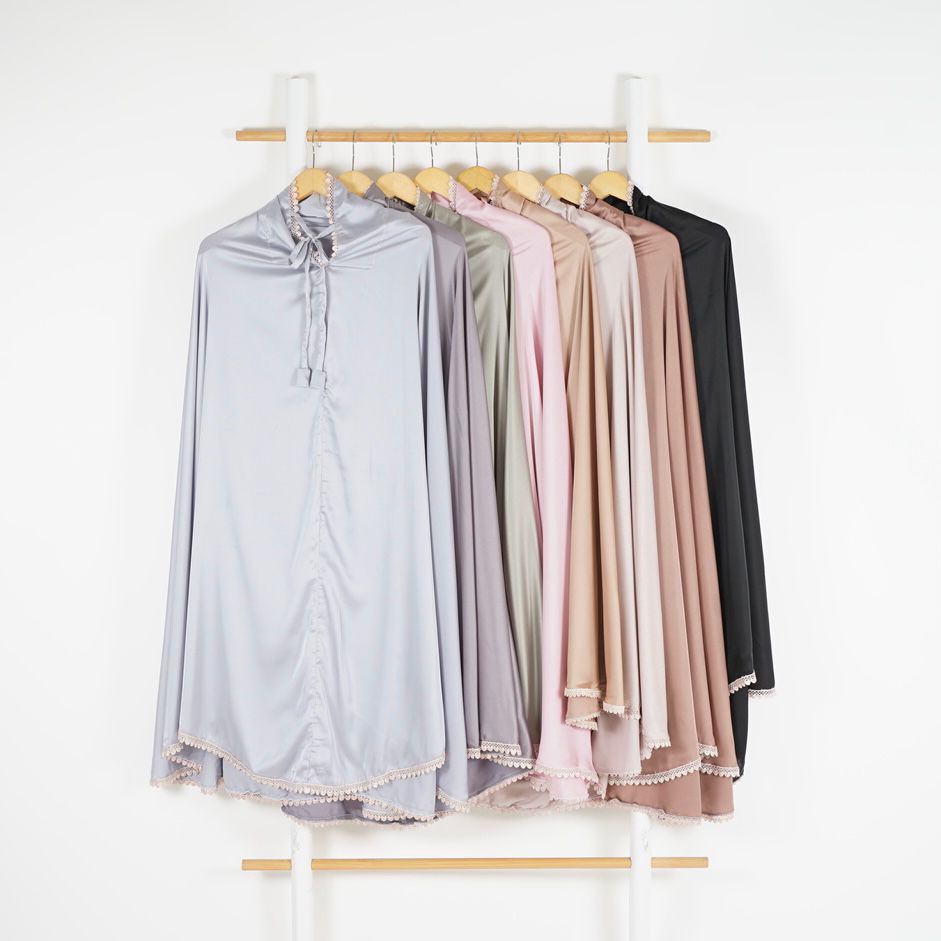 Levva Mukena Silk Prayer Set Travel Pouch 2in1 Premium Quality