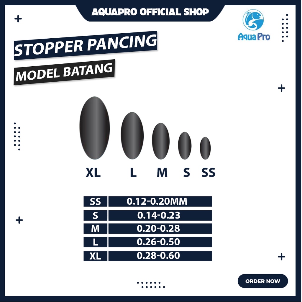 Aquapro Stopper Batang Float Orca Pancing Warna Hitam Alat Pancing Ukuran SS S M L XL Penangkap Ikan BL01