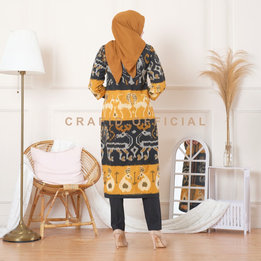 CRAFID HARA Long Cardigan Full Tenun 5 Motif