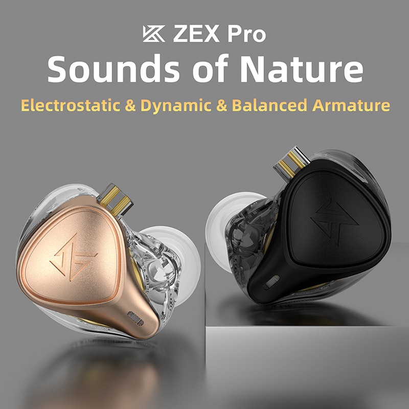 Kz ZEX Pro Earphone In Ear Hybrid Bahan Logam Dengan Fitur Noise Canceling