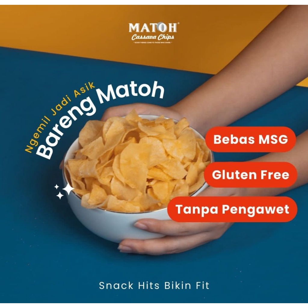 Matoh Cassava Chips - Keripik Singkong MANIS ASIN Gluten Free &amp; Non Msg 75 g