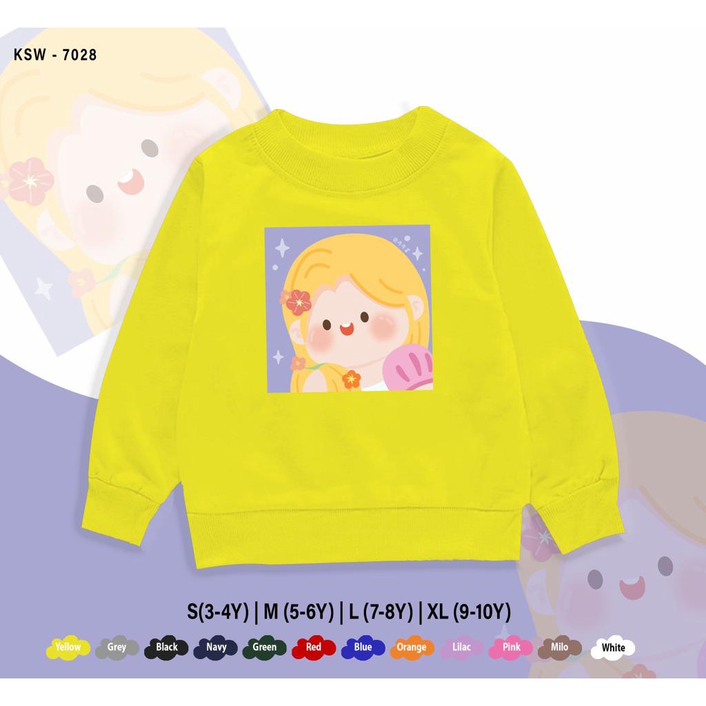 SWEATER KIDS TERBARU / RAPUNSEL PIPI CHUBBY /1-10 TAHUN / BAHAN FLEECE PREMIUM / UNISEX / BEST SELLER