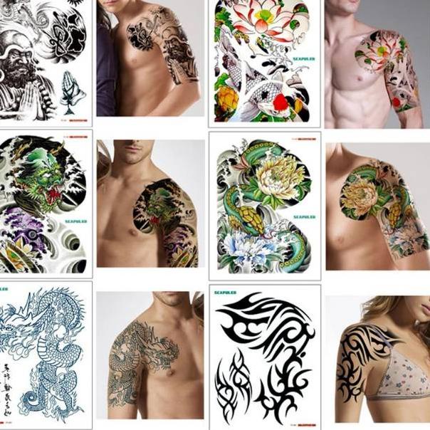 [KODE ZBMUE] Tatto temporary bahu lengan Dada ukuran 32×24 MODEL PC