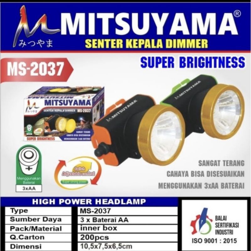 Senter Kepala Baterai LED DIMMER MITSUYAMA MS-2037