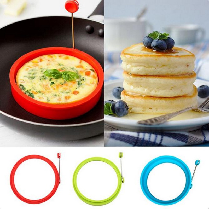 New Silicone Fried Egg Pancake Ring / Omelette Round Shaper Eggs Mould for Kitchen Baking Accessories