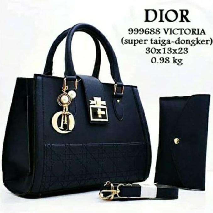 Tas wanita di*r victoria/tas wanita import/tas wanita branded murah - Hitam