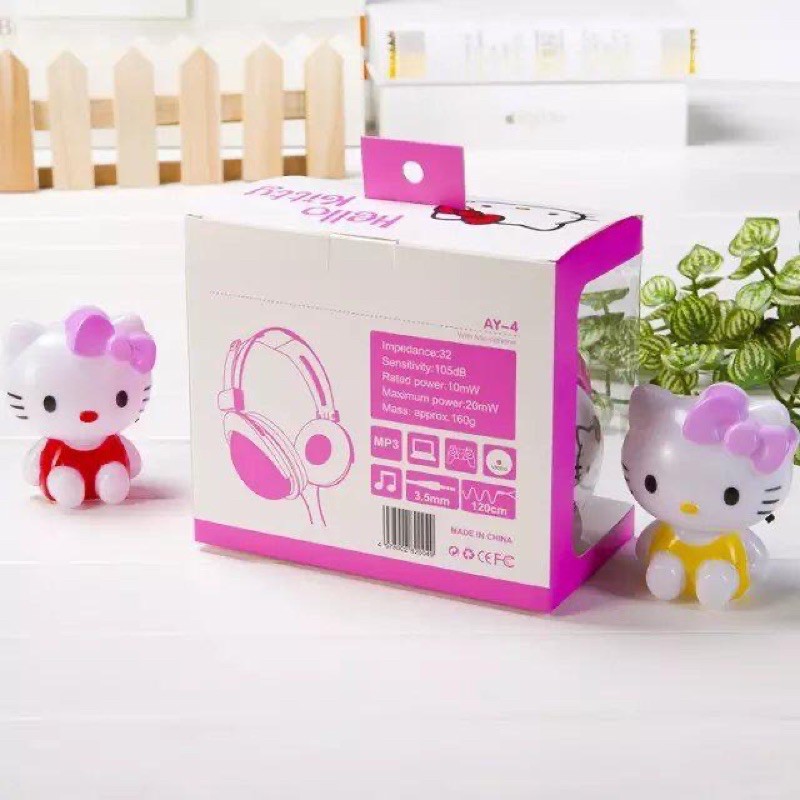 [ AY-4 HELLOKITTY ]headset bando headphone Type AY-4 karakter motif hello kitty lucu