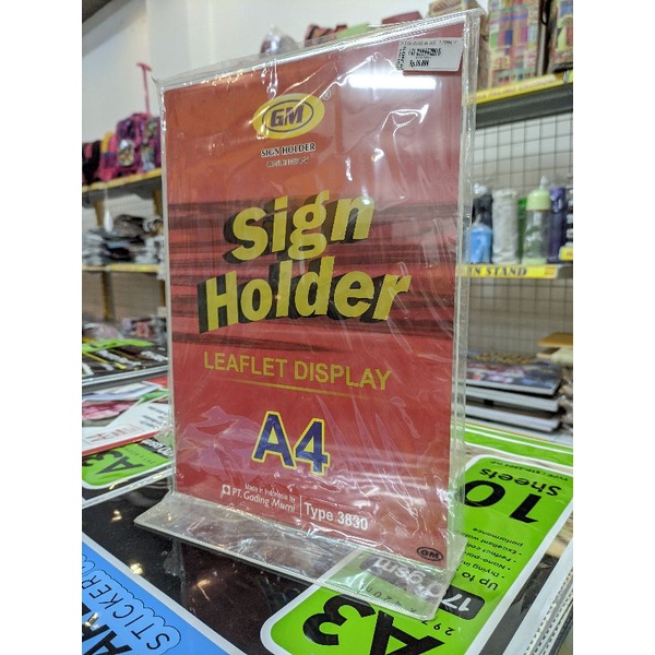 

GM Sign Holder T A4 Akrilik / Tempat Brosur bentuk T A4