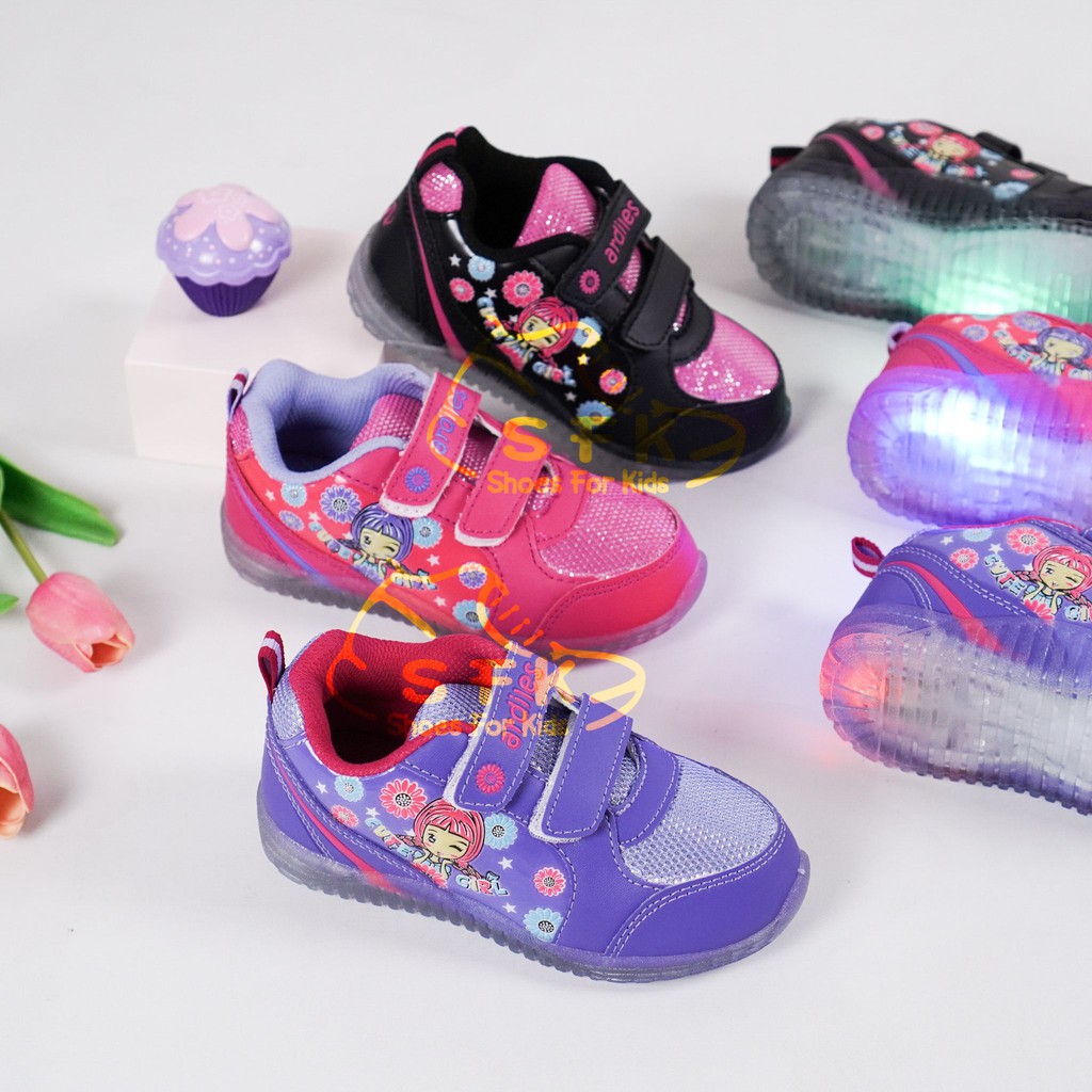 SFK SEPATU ANAK PEREMPUAN LED ARDILES CHERISKA // SEPATU LAMPU ANAK