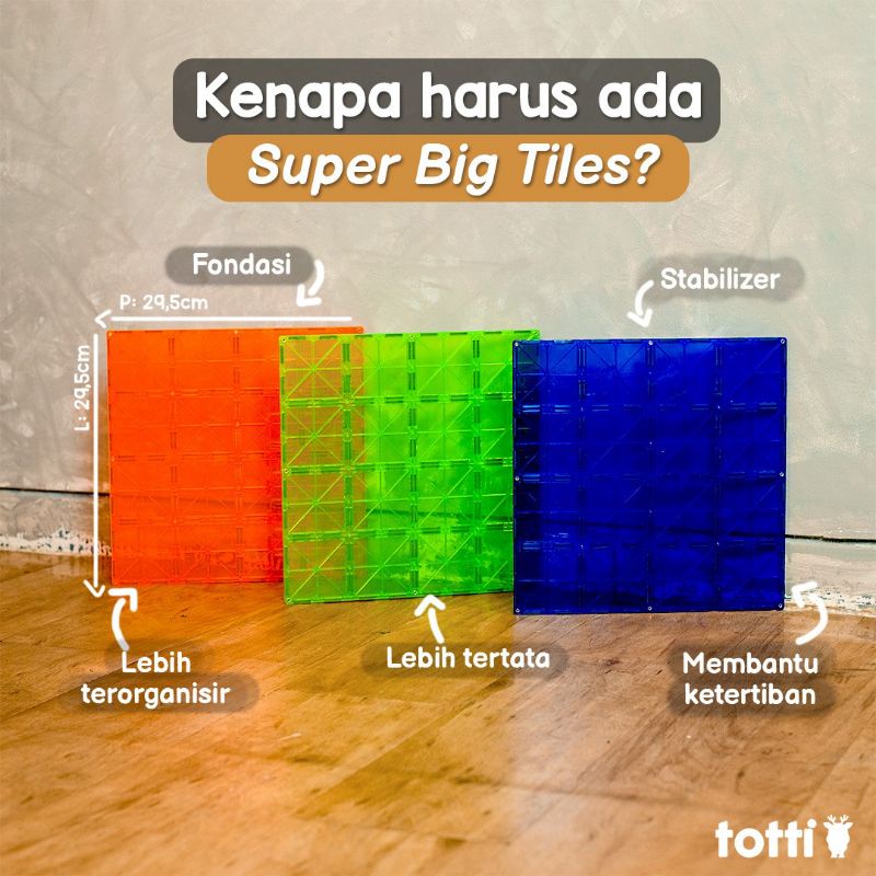 Tinkermags Super Big Tiles / Magnetic Tiles / Magnetic Tiles Besar
