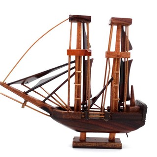 Jual Tren Model!!. Miniatur Kapal Prau Pinisi Dewaruci Kayu 23x21x4 cm