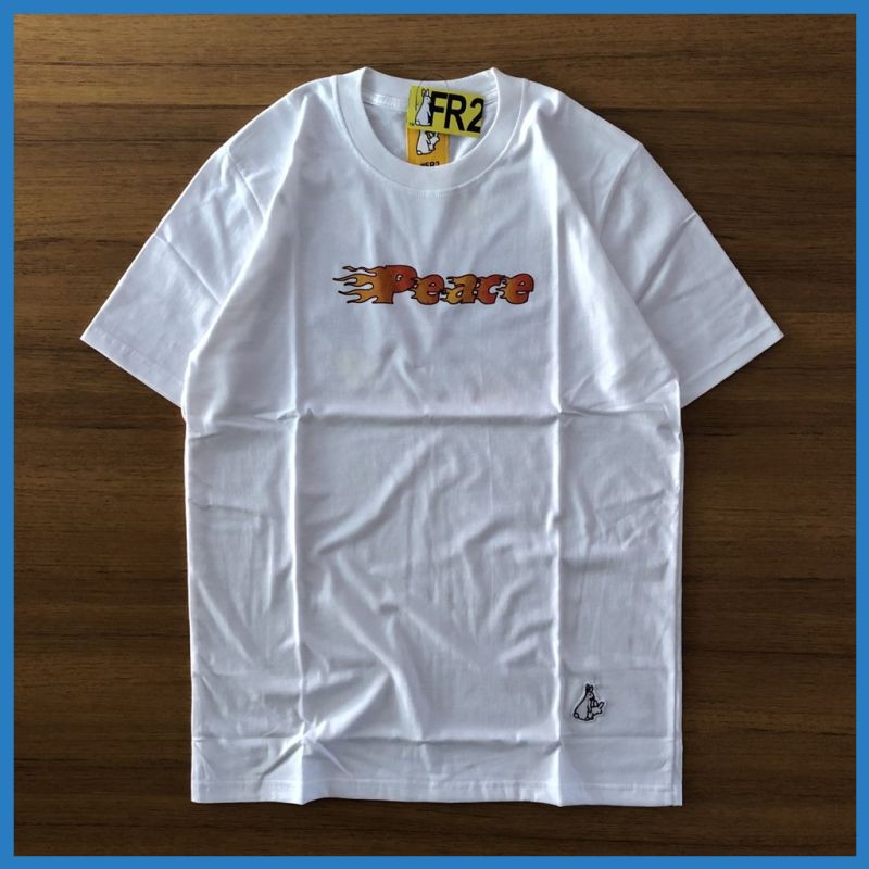 KAOS BAJU FR2 FUCKING RABBITS PEACE WHITE YTD RS GR KAOS BRAND COWOK