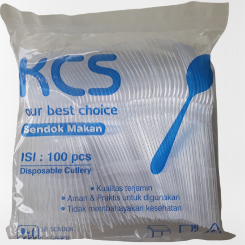 Sendok Makan Plastik Bening isi 100pcs/Sendok Plastik/Sendok Plastik Bening