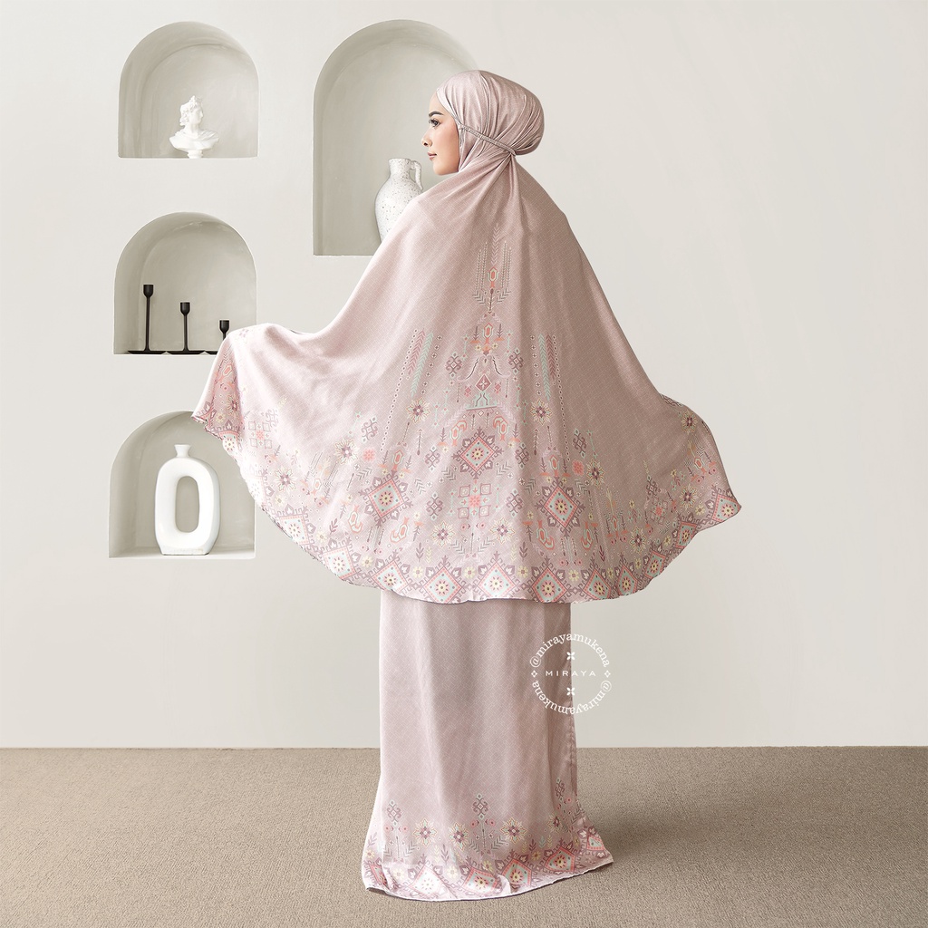 Mukena Travel Printing Miraya Folk Dusty Peach