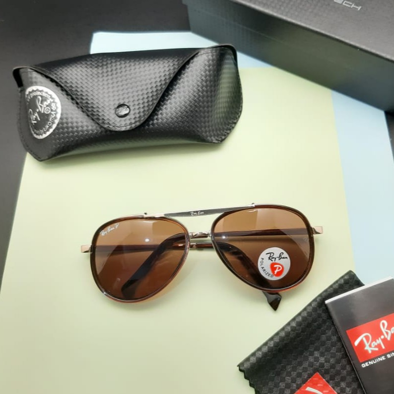 kacamata fashion pria lensa coklat fullset - kacamata pria trendy lensa polarized