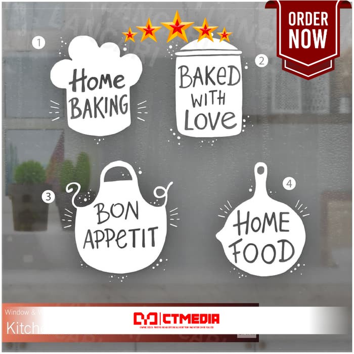 Sticker Cutting Dapur Kitchen Quote Stiker Kaca Dinding Kayu Masak