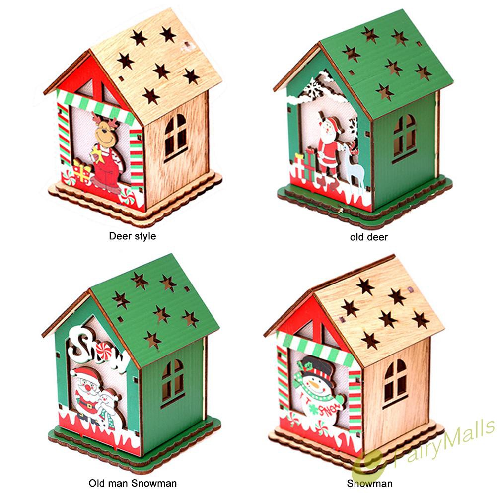 Fa Miniatur Rumah Kabin Kartun Bahan Kayu Untuk Dekorasi Pohon Natal Shopee Indonesia