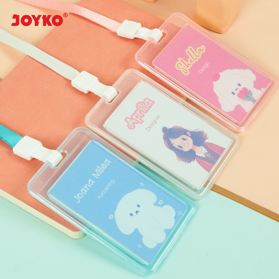 

NAME TAG JOYKO NT 75~77 | TEMPAT ID CARD + TALI JOYKO | TANDA PENGENAL PLASTIK TRASPARAN