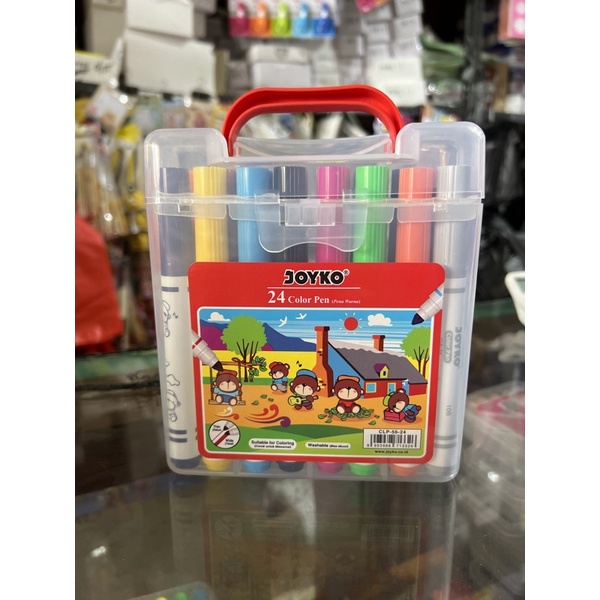 

( 1set ) Clp 56-24 Spidol Bisa Dicuci / Washable Color Pen 24w Joyko CLP 56 24 warna