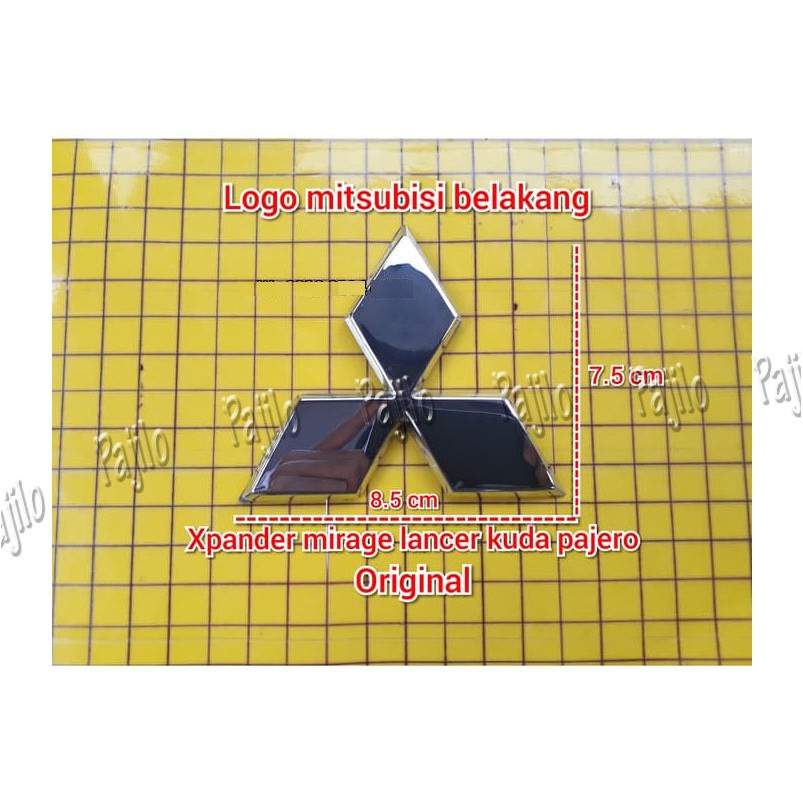 ORI Stiker Sticker Emblem TIGA BERLIAN Pintu Bagasi Belakang Mitsubishi Xpander mirage pajero kuda l
