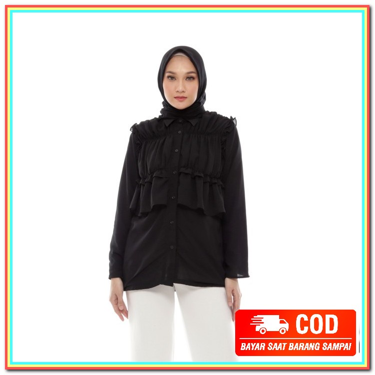 Vony Tartan Blouse - Atasan Kotak Wanita Kekinian Kombinasi Kotak QS143 Atasan Muslim Wanita | Are