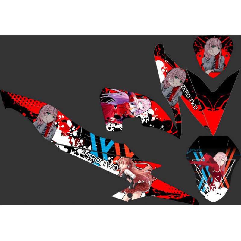 decal aerox new desigh anime Zero two/bisa custom semua motif anime lainnya