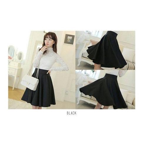 Rok Payung Hitam,Rok Pendek, Flare Skirt Terlaris