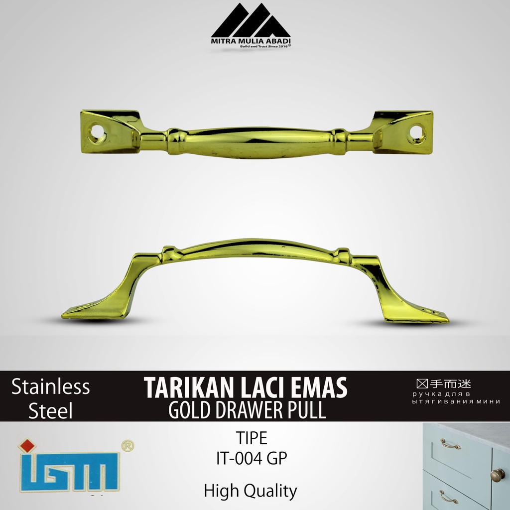 Tarikan Laci Gold 5 Inch | Drawer Pull IGM Tipe IT-004 GP