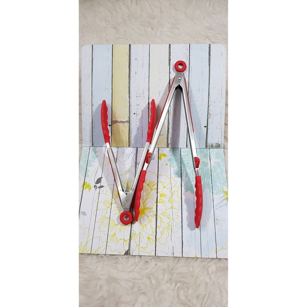 2 pc tongs masak capit BBQ capit makan tahan panas tebal food grade GG