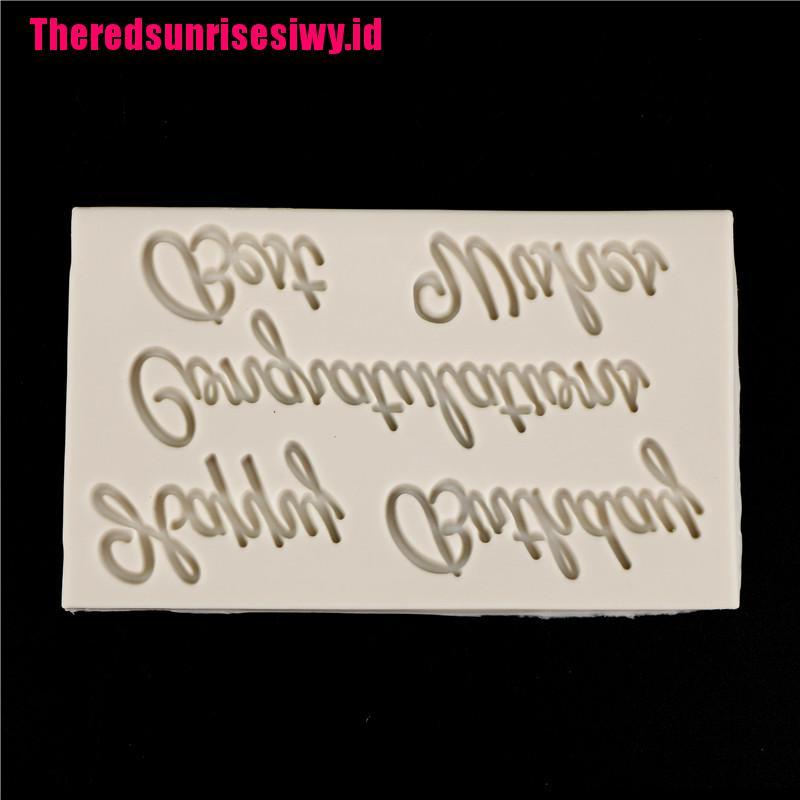 Home &amp; Living% Cetakan Adonan Kue Fondant Desain Tulisan Blessing Bahan Silikon