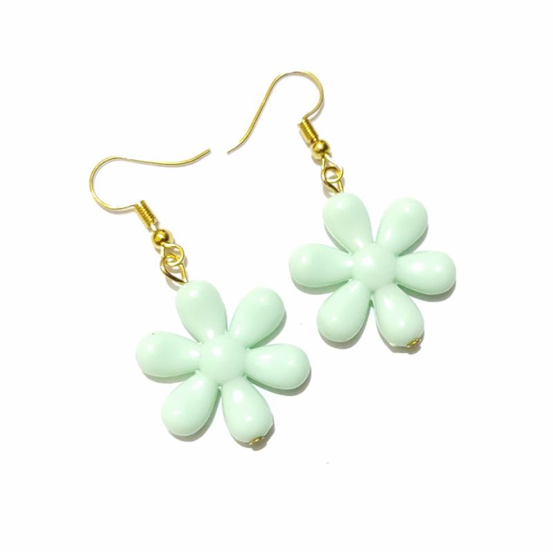 Daisy Flower Earrings Anting Hooks Handmade Bunga Pastel