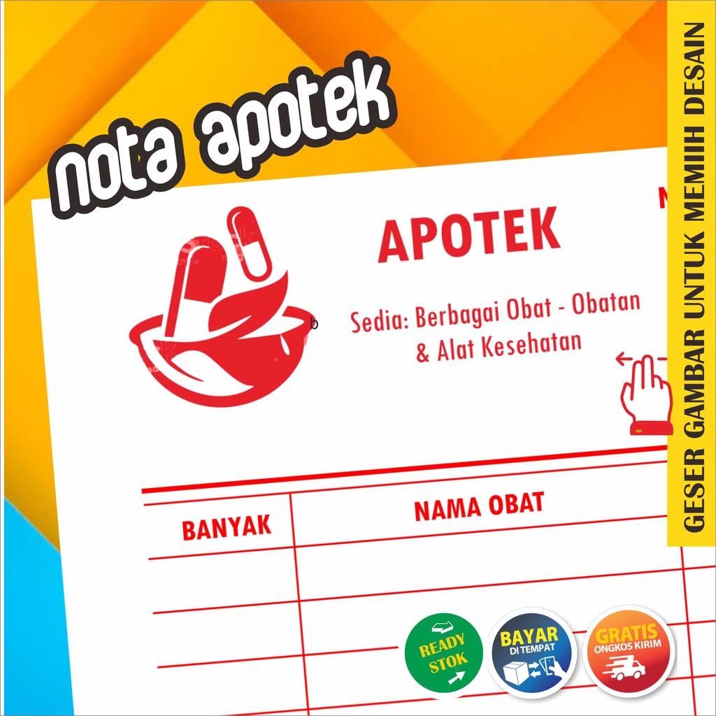 

Nota Apotek isi 50 lbr 1 dan 2 Rangkap - siap kirim