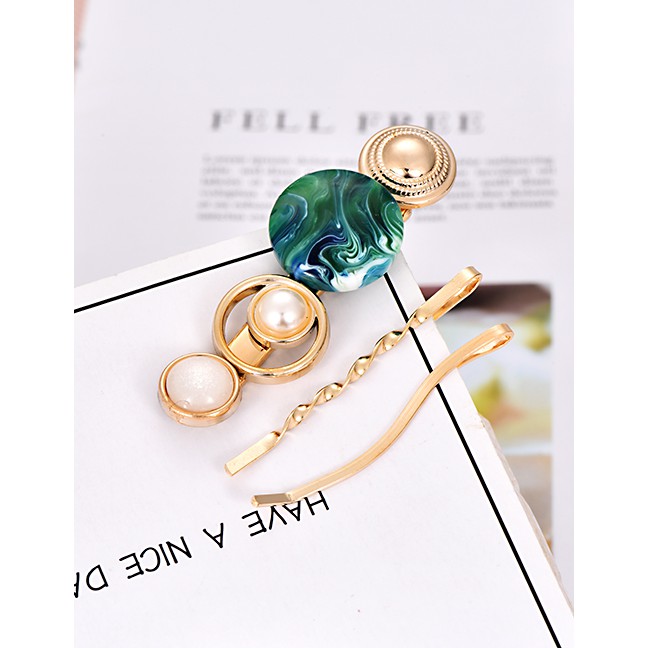 LRC Jepit Rambut Fashion Alloy Resin Hair Clip Set F4306X