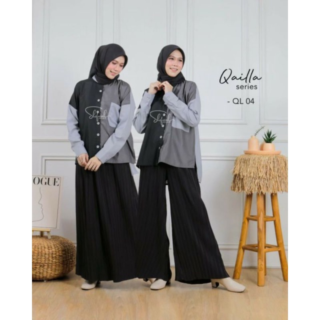 atasan kemeja wanita qaila blouse shofwah