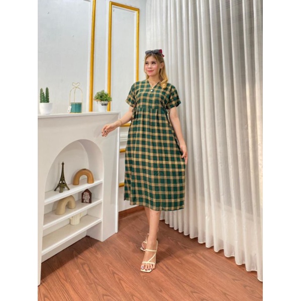 DASTER KIMONO MOTIF KOTAK | DASTER KEKINIAN | DASTER VIRAL BUSUI