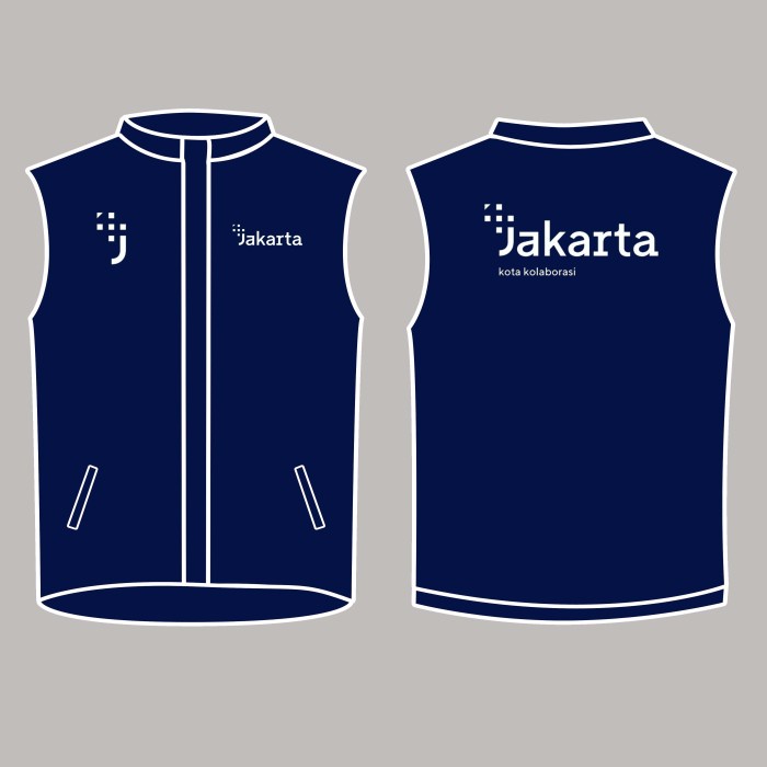 Rompi / Vest Jakarta Kota Kolaborasi warna biru dongker/navy - Logo J, M
