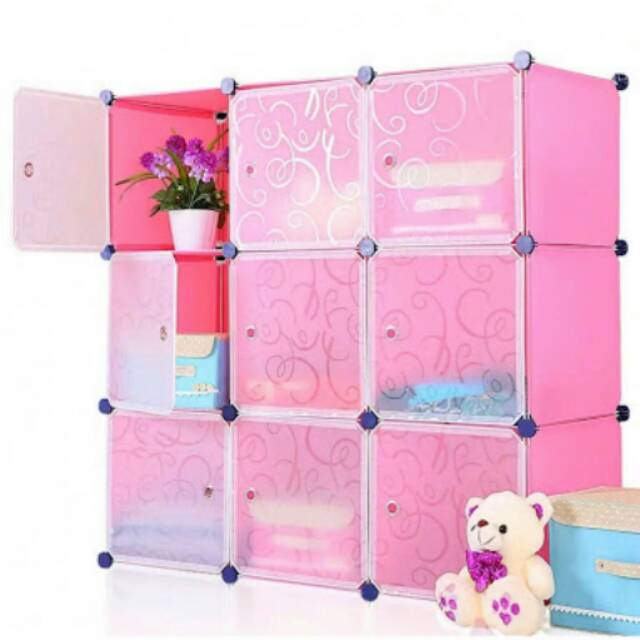 LEMARI BAJU ANAK KABINET CABINET BOX PLASTIK 9 PINTU
