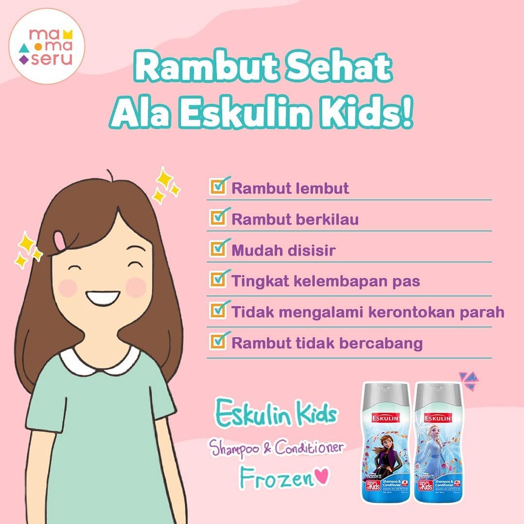 Eskulin Kids Shampoo &amp; Conditioner Eskulin Kids 200ml Kartun Shampo sampo kondisioner anna elsa minnie sofia