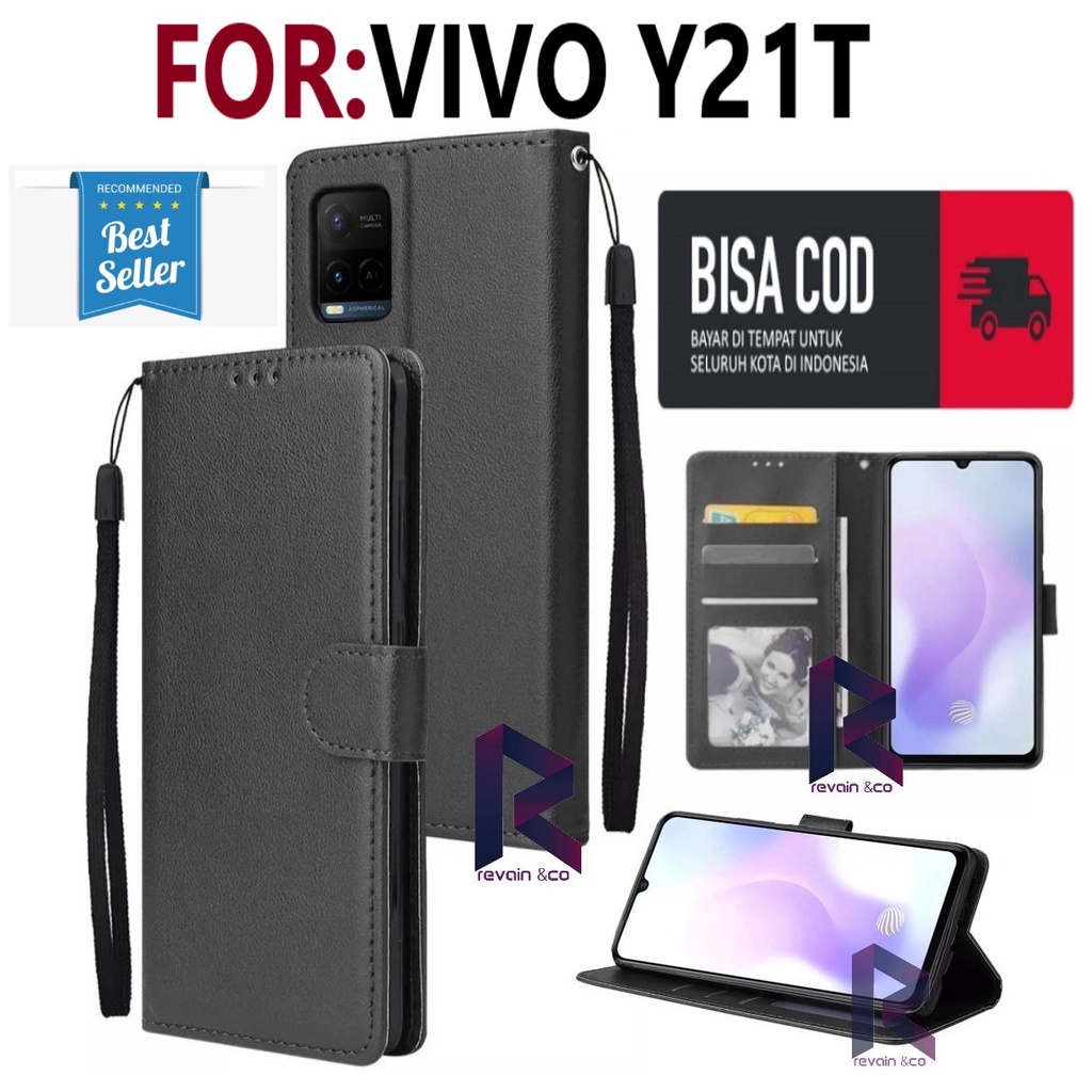 NEW VIVO Y21T CASE FLIP WALLET LEATHER KULIT PREMIUM SARUNG BUKA TUTUP FLIP CASE VIVO Y21T