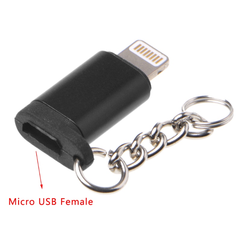 VIVI   Micro USB Female To Lightning Male Converter Adapter Key Chain For iPhone iPad