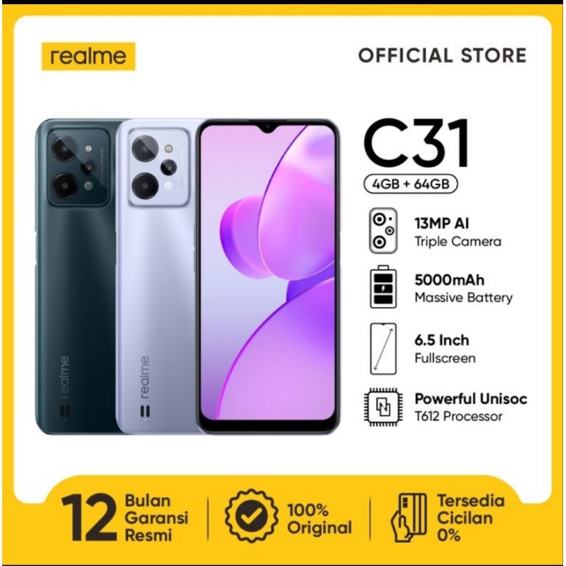 REALME C31 RAM 4GB - 64GB GARANSI RESMI