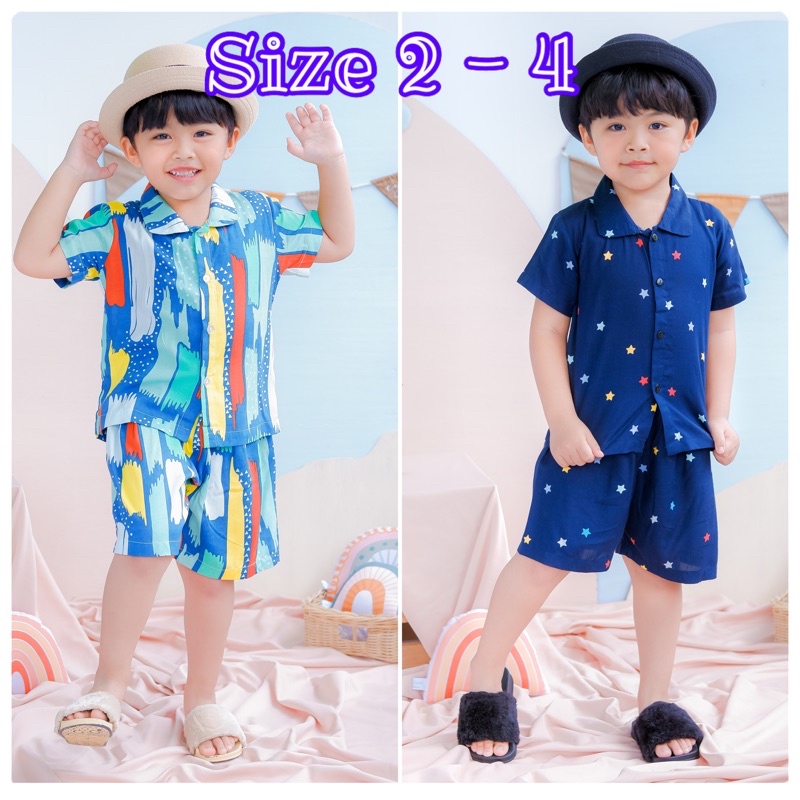 KALEA SET SETELAN RAYON KANCING ANAK MURAH JUNIOR NEECA KIDDOS SIZE 2-4 TAHUN