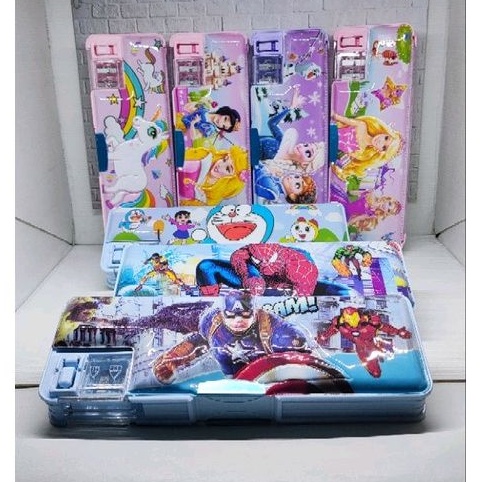 

tempat/kotak/tepak pensil magnet + rautan karakter timbul LPY-667