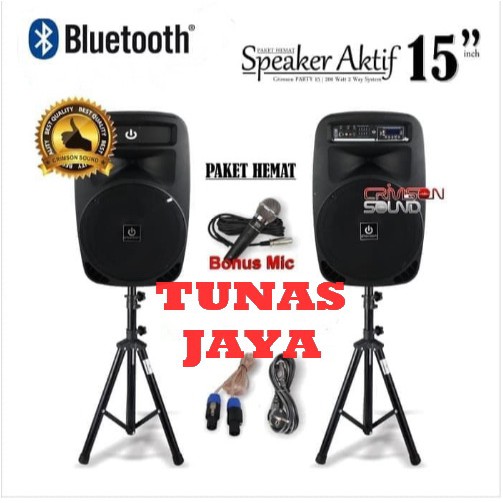 Paket Complete OUTDOOR  speaker 15 inch BONUS stand 2 pcs  &amp; mic kabel &amp; lkabel connector dan bisa B