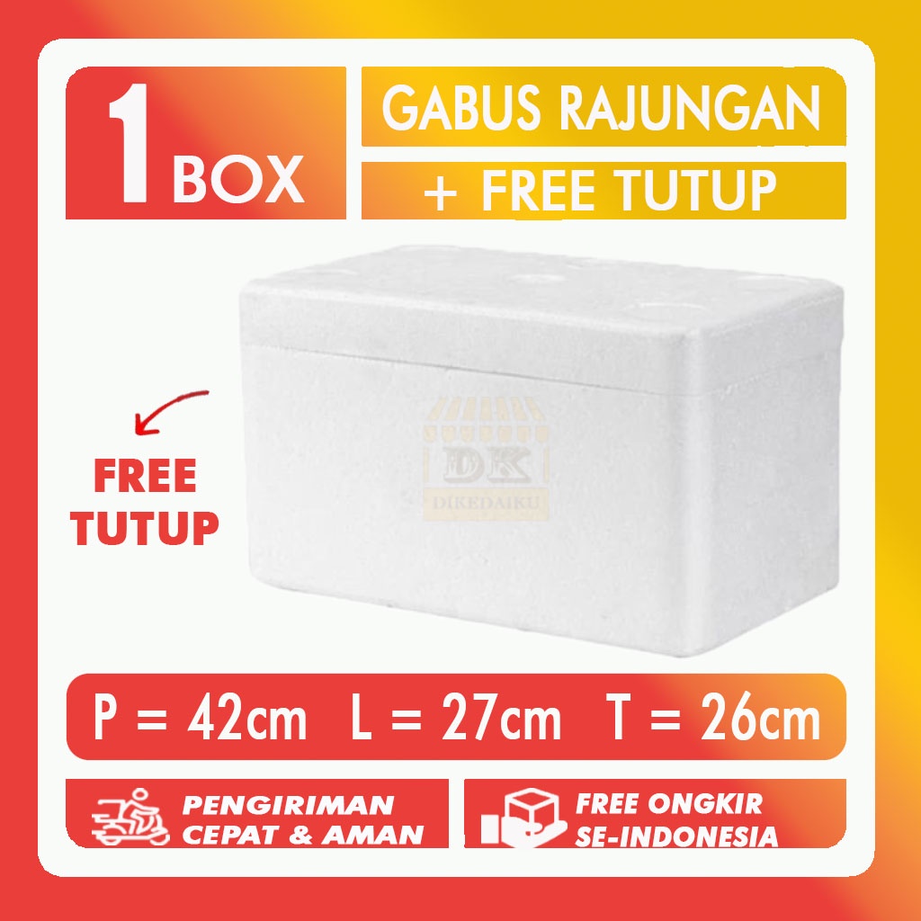 [ 100% NEW + FREE TUTUP ] Kotak Styrofoam Box / Sterofoam Box Gabus RAJUNGAN Beku Sterofom Styrofom 