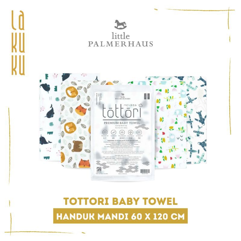 TOTTORI Handuk Mandi Bayi Anak 60x120cm - premium combed cotton Bath Towels kado lahiran