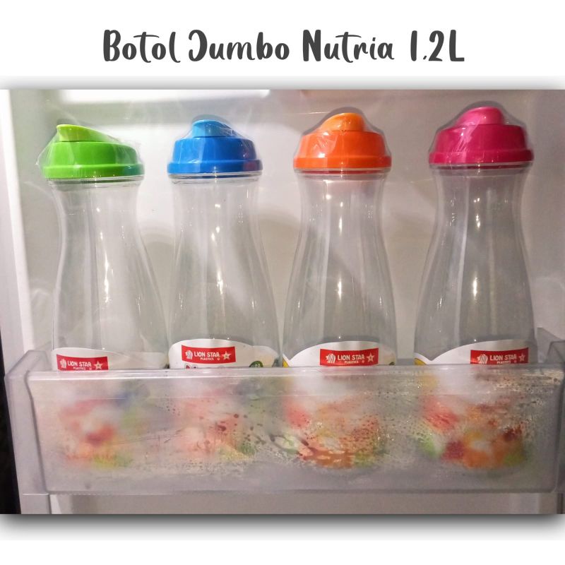 Botol air minum air 1,2 Liter lion star fusia &amp; nutria infused water cool bottle kulkas jumbo besar