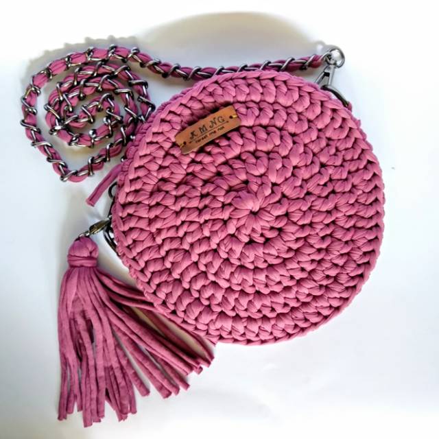 pink round bag