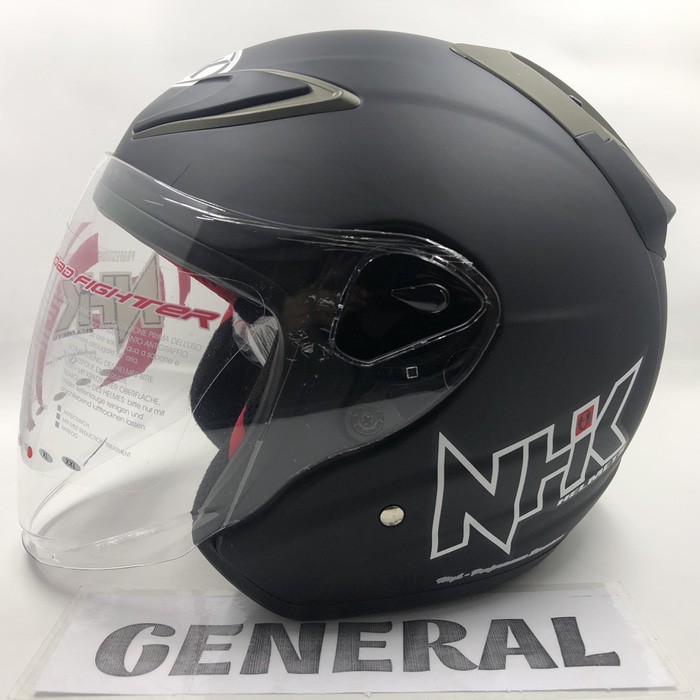 Helm NHK R6 Solid Black Doff Hitam Dop